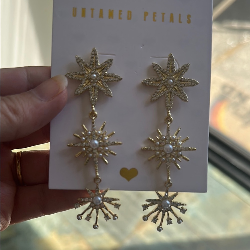 UNTAMED PETALS BY AMANDA JUDGE Gold Celestial Drop Earrings